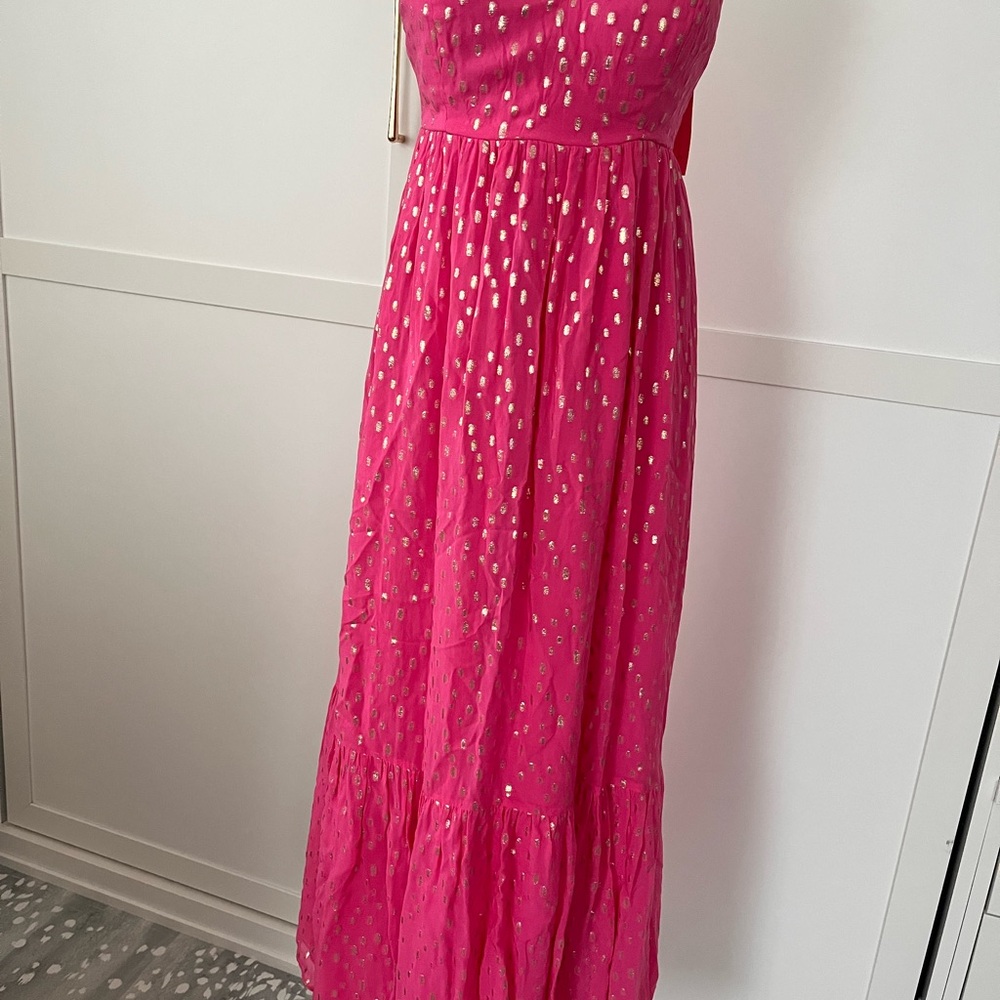 Lilly Pulitzer Pink Dress with Gold Dots
